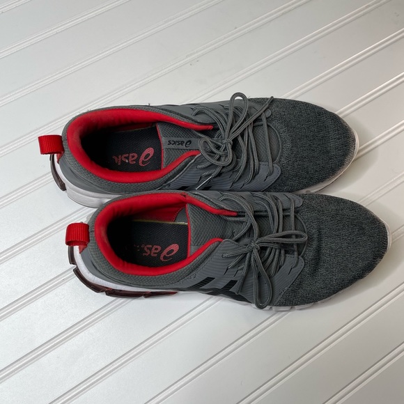 Asics mens running shoes 11 1/2 red/gray - Picture 6 of 7